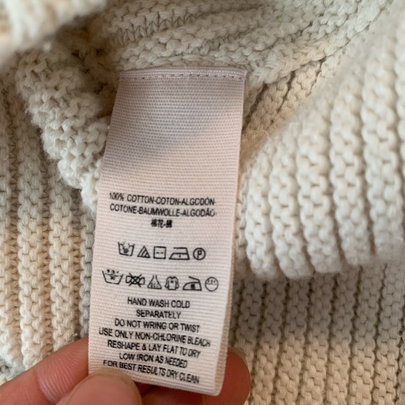 Free People La Brea V-neck Pullover Sweater Ivory Cream Size L-XL - Picture 10 of 14